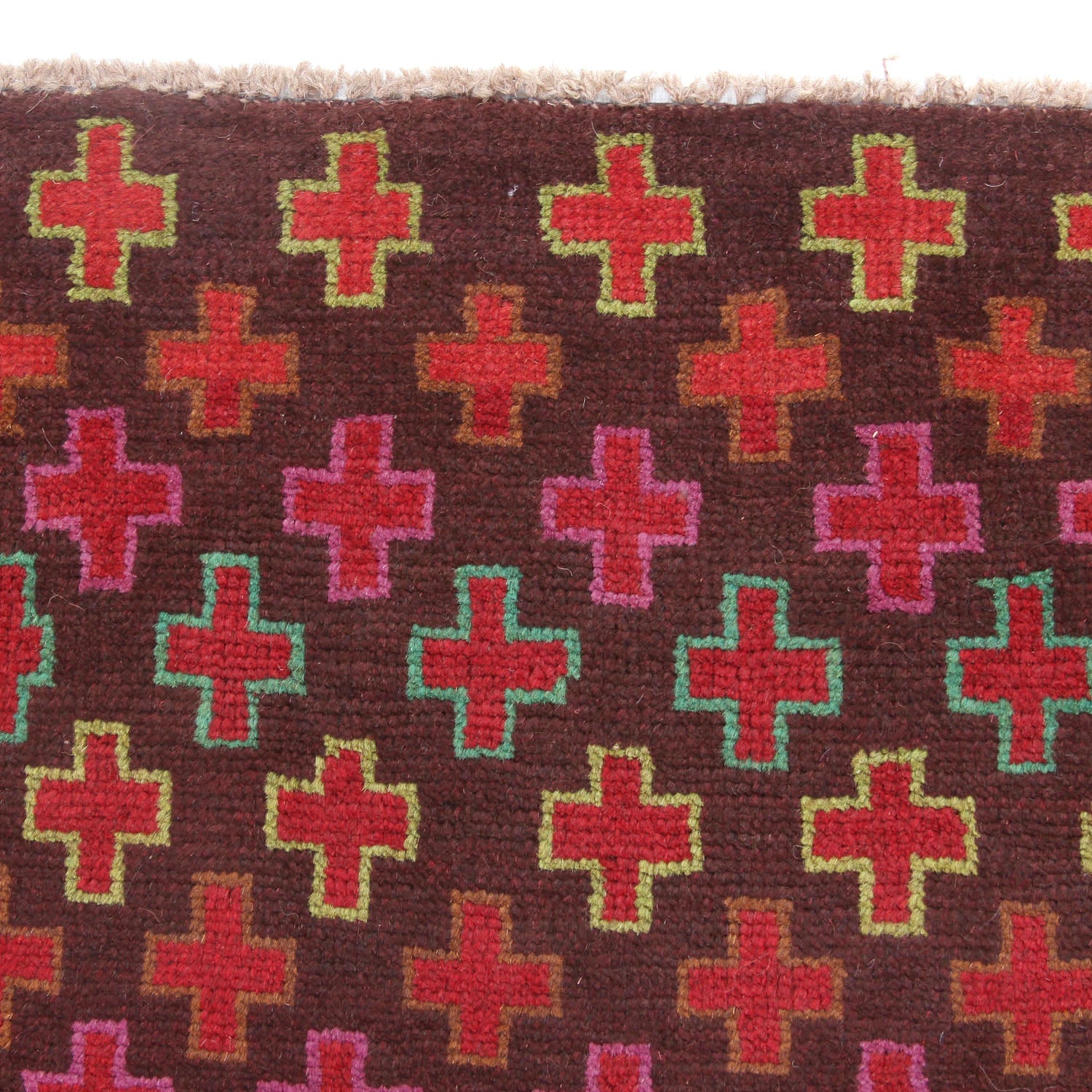 3' X 5' Brown Handmade Kohistani Baluchi Afghan Rug Rectangular
