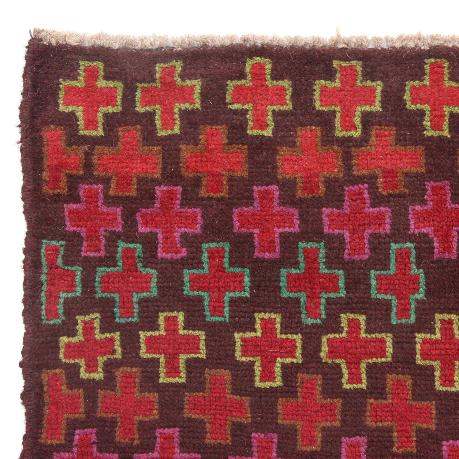 3' X 5' Brown Handmade Kohistani Baluchi Afghan Rug Rectangular