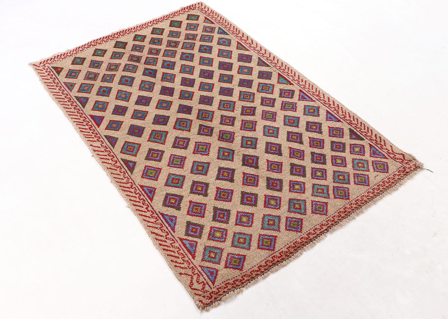 3' X 5' L.brown Handmade Kohistani Baluchi Afghan Rug Rectangular