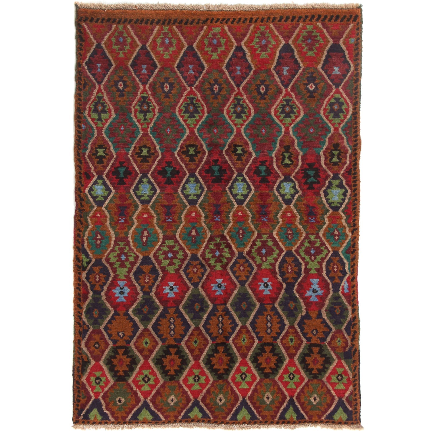 3' x 5' Multy Handmade Kohistani Baluchi Afghan Rug Rectangular