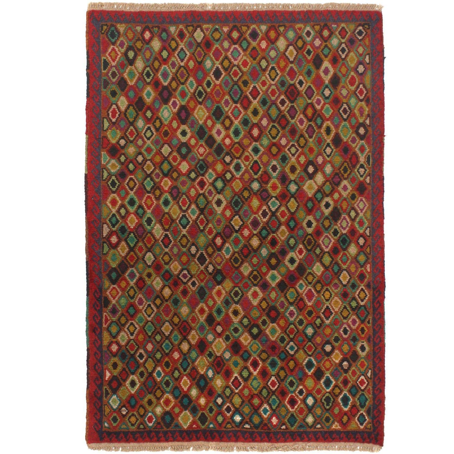 3' X 5' Multy Handmade Kohistani Baluchi Afghan Rug Rectangular