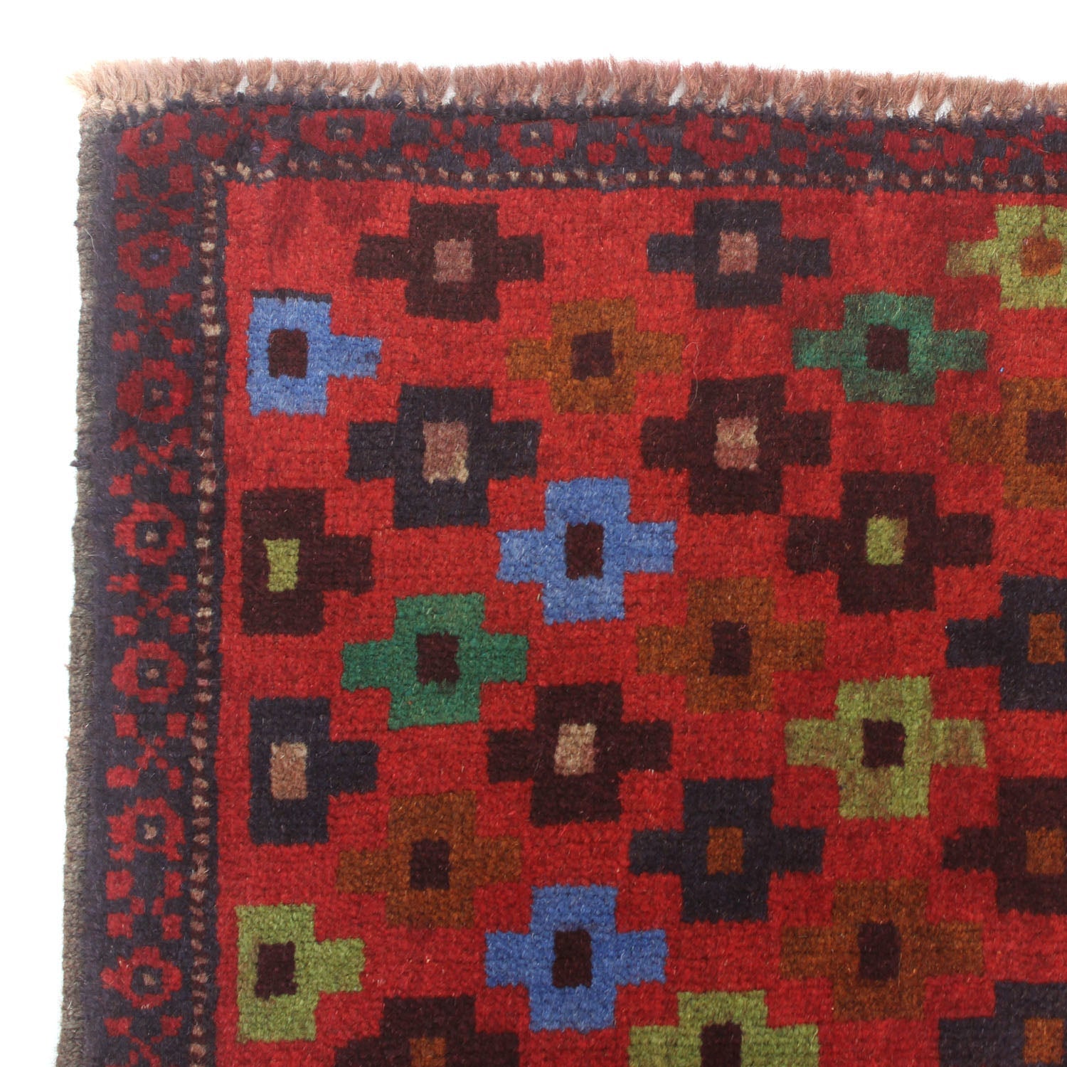 3' X 5' Red Handmade Kohistani Baluchi Afghan Rug Rectangular