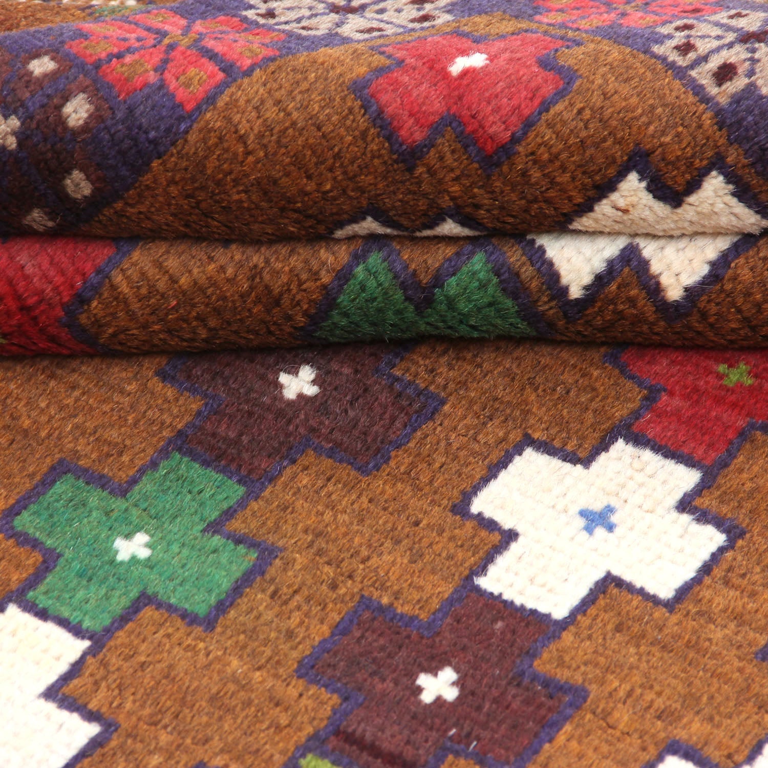 3' x 5' Gold Handmade Kohistani Baluchi Afghan Rug Rectangular