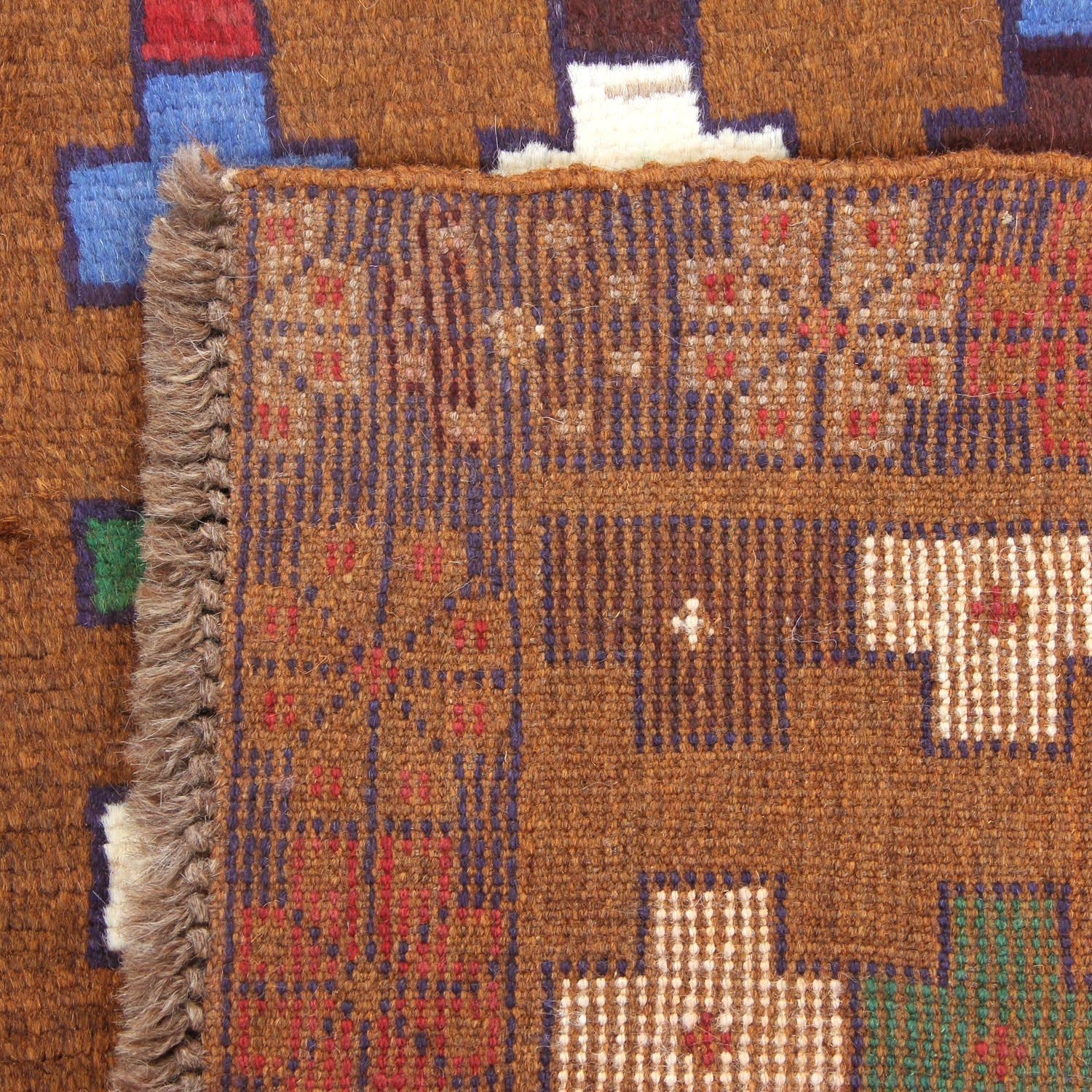 3' x 5' Gold Handmade Kohistani Baluchi Afghan Rug Rectangular