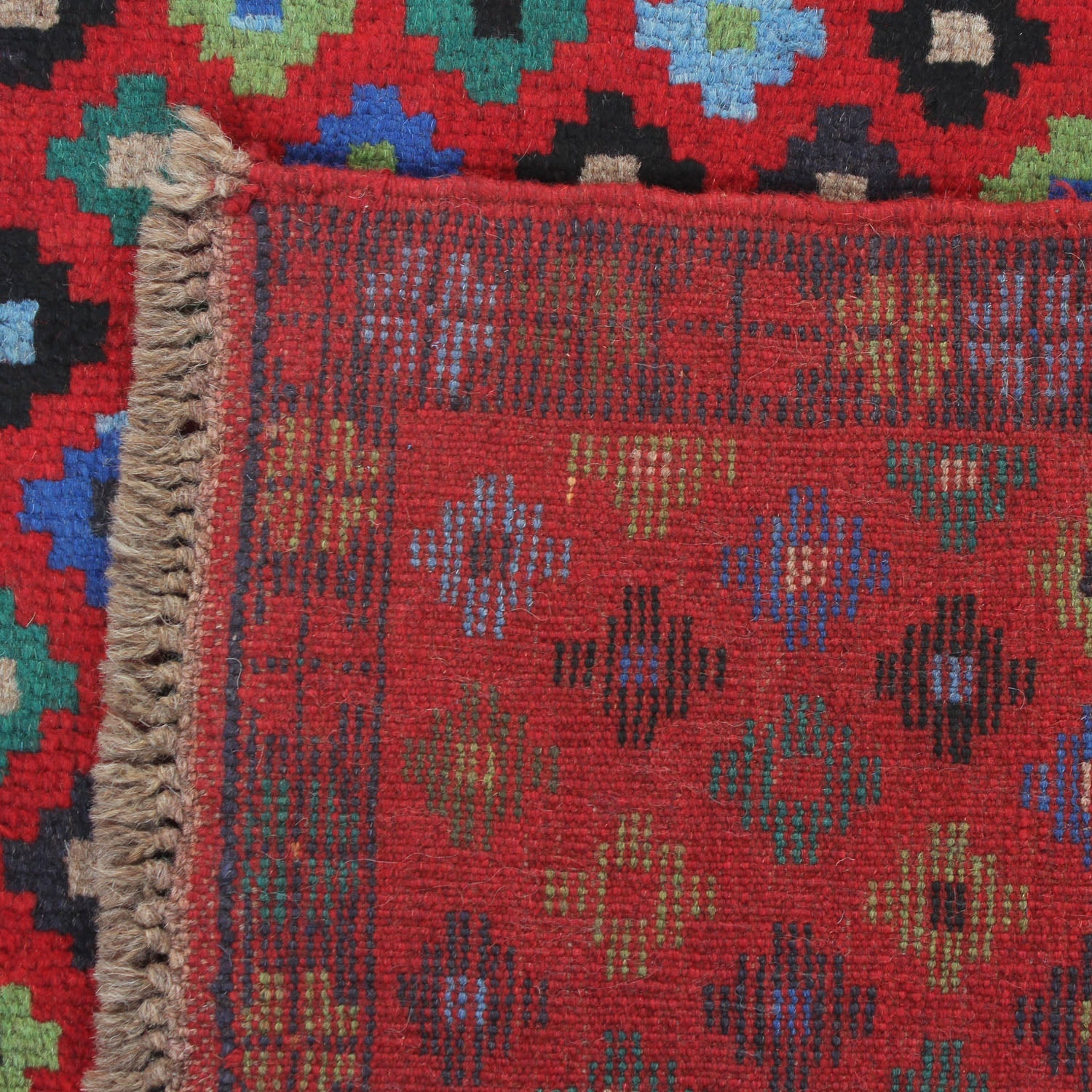 3' X 5' Red Handmade Kohistani Baluchi Afghan Rug Rectangular