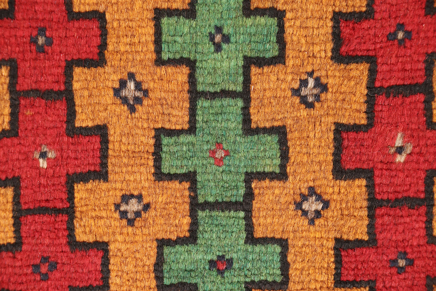 3' X 5' Gold Handmade Kohistani Baluchi Afghan Rug Rectangular