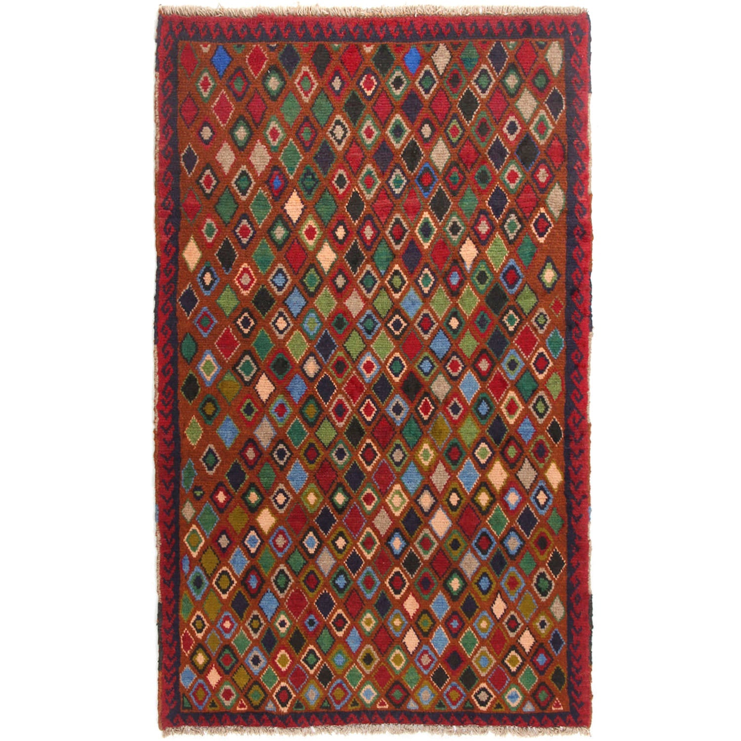 3' X 5' Gold Handmade Kohistani Baluchi Afghan Rug Rectangular