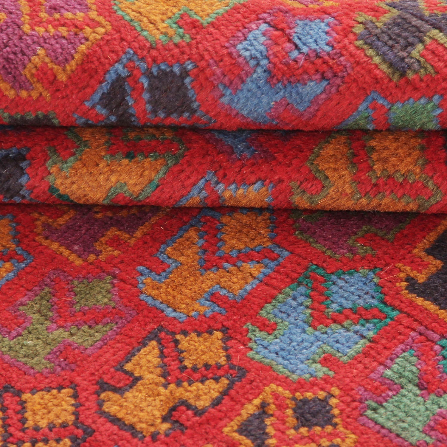 3' X 4' Red Handmade Kohistani Baluchi Afghan Rug Rectangular