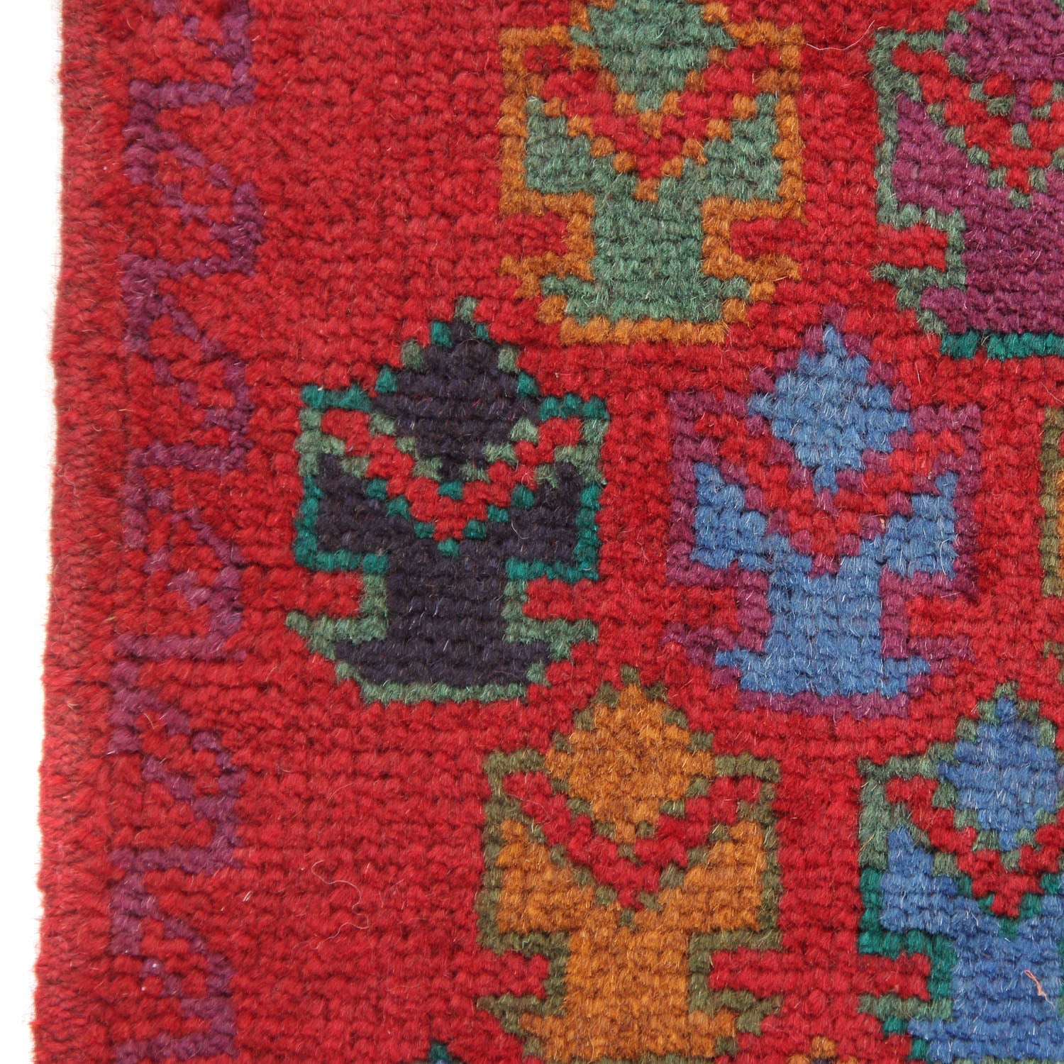 3' X 4' Red Handmade Kohistani Baluchi Afghan Rug Rectangular