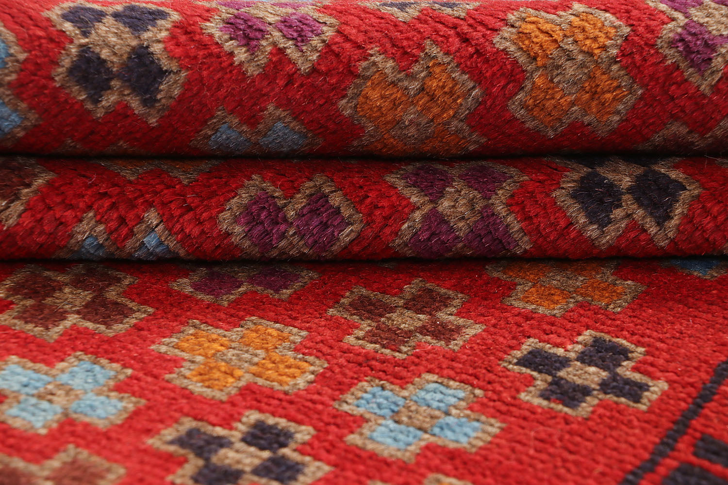3' x 5' Red Handmade Kohistani Baluchi Afghan Rug Rectangular