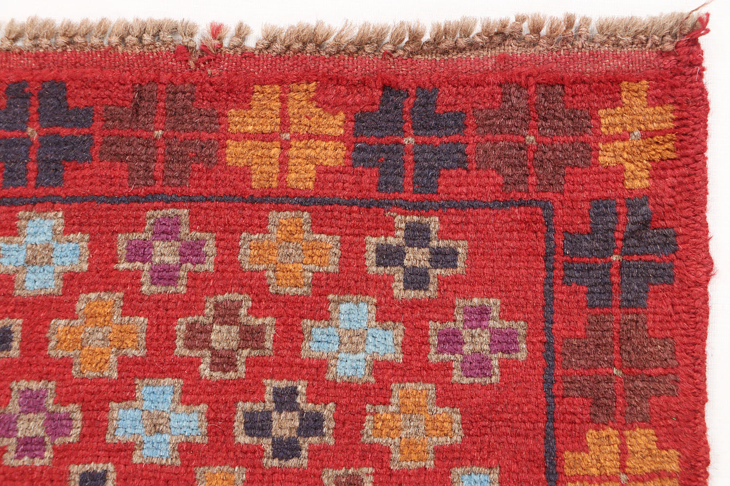 3' x 5' Red Handmade Kohistani Baluchi Afghan Rug Rectangular