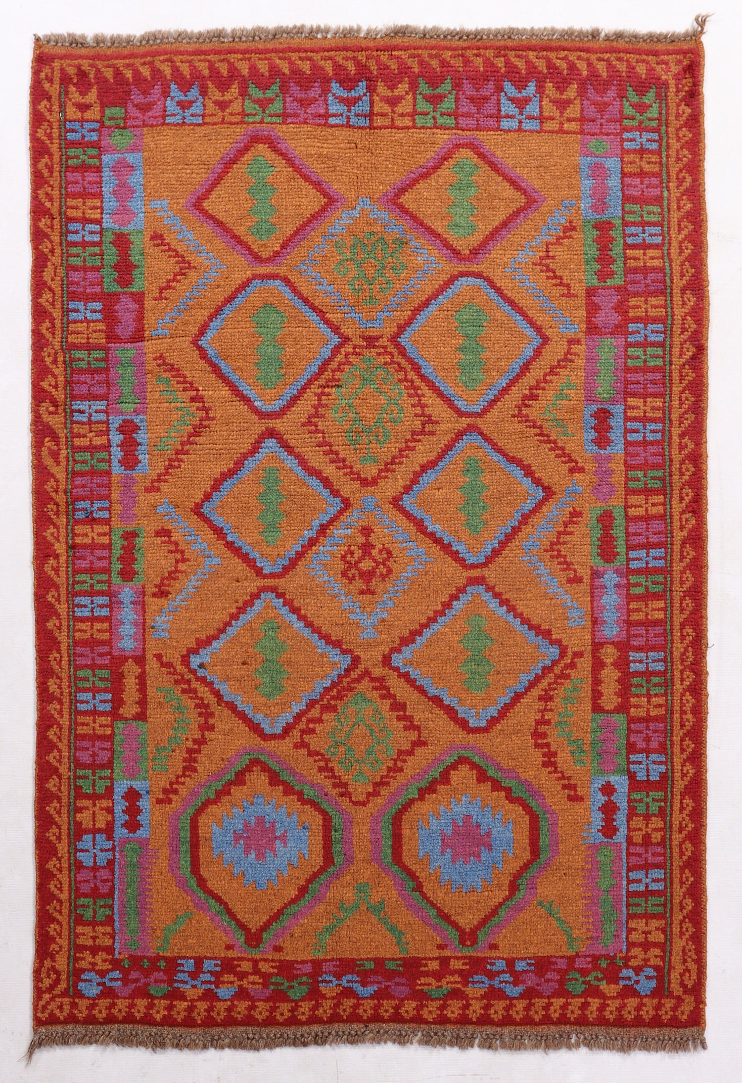 3' x 5' Gold Handmade Kohistani Baluchi Afghan Rug Rectangular