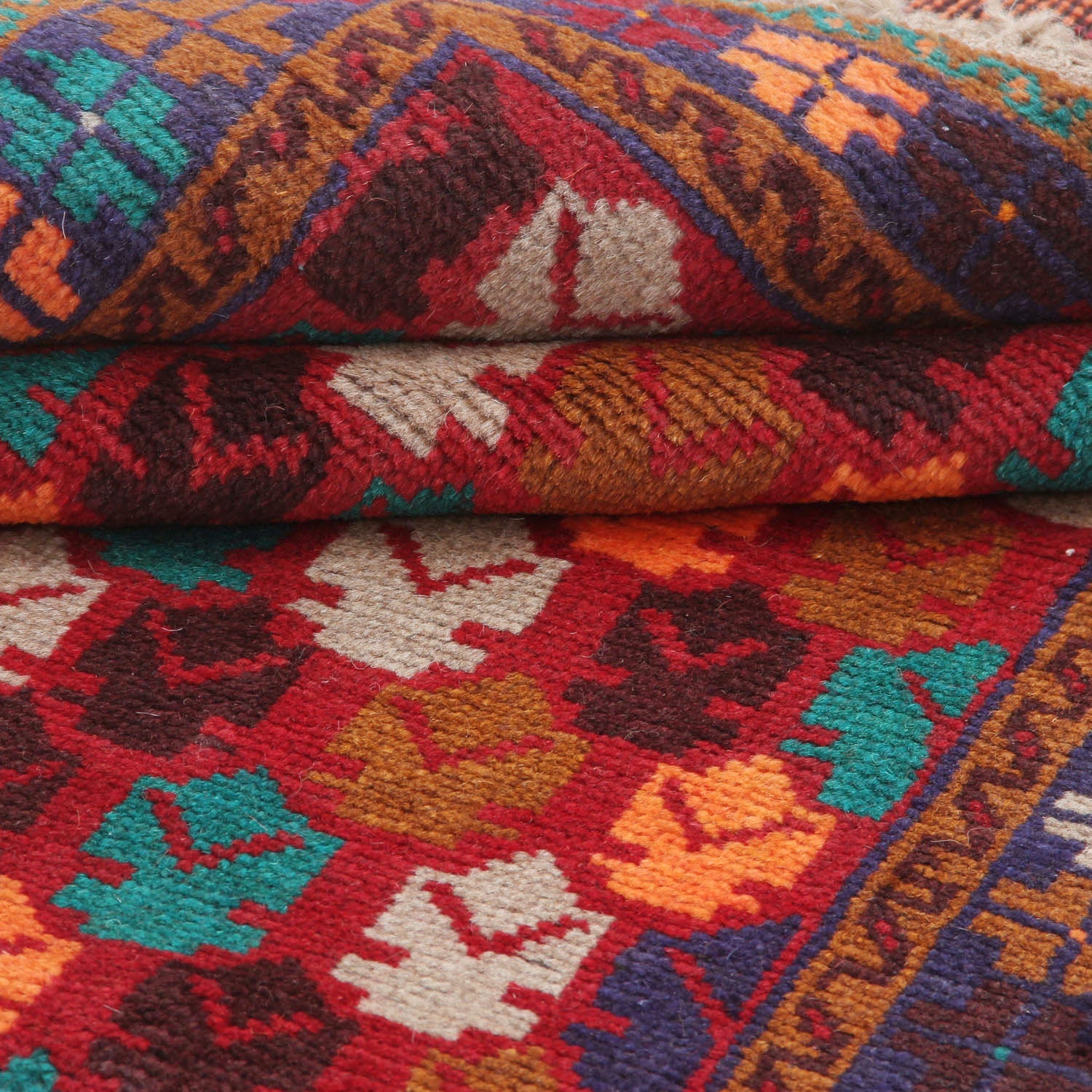3' X 5' Red Handmade Kohistani Baluchi Afghan Rug Rectangular