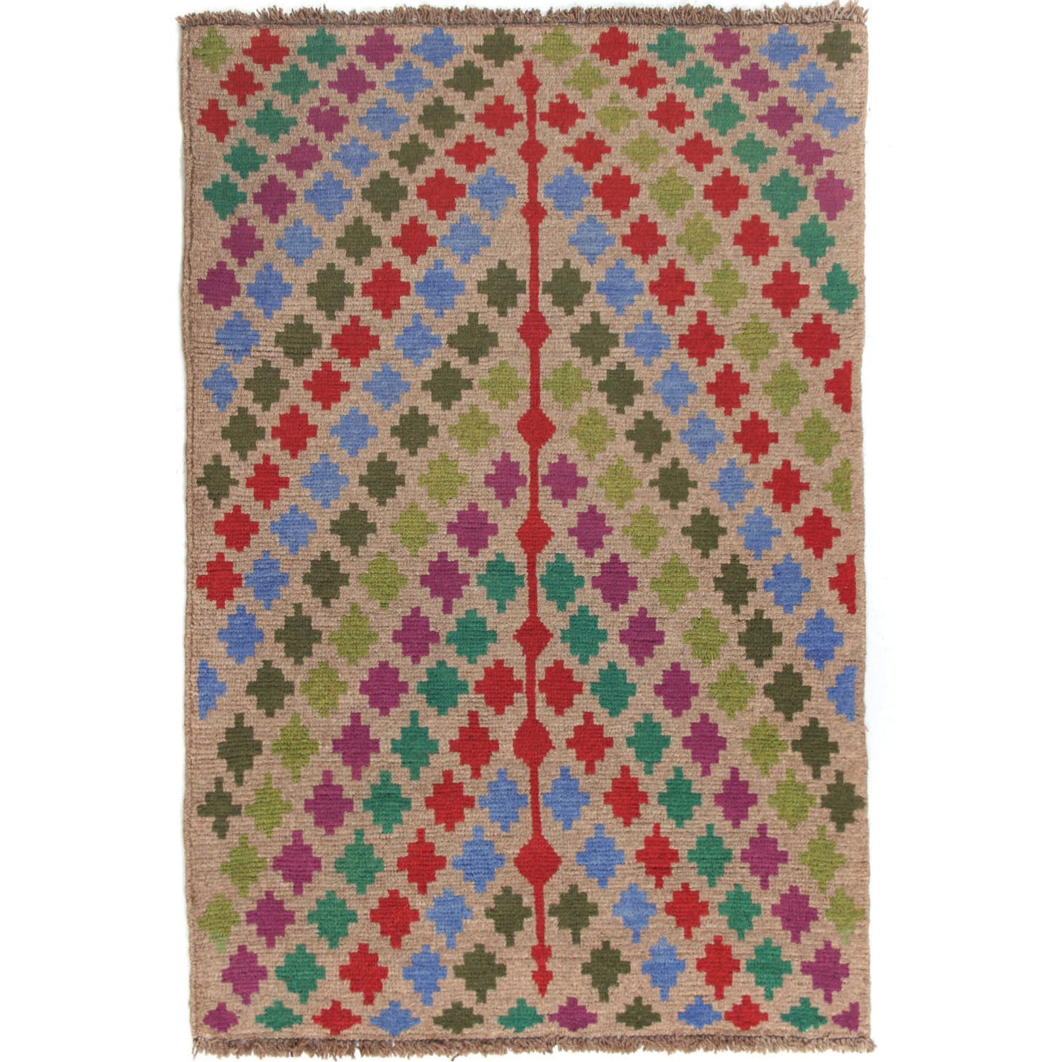 3' x 5' L.brown Handmade Kohistani Baluchi Afghan Rug Rectangular