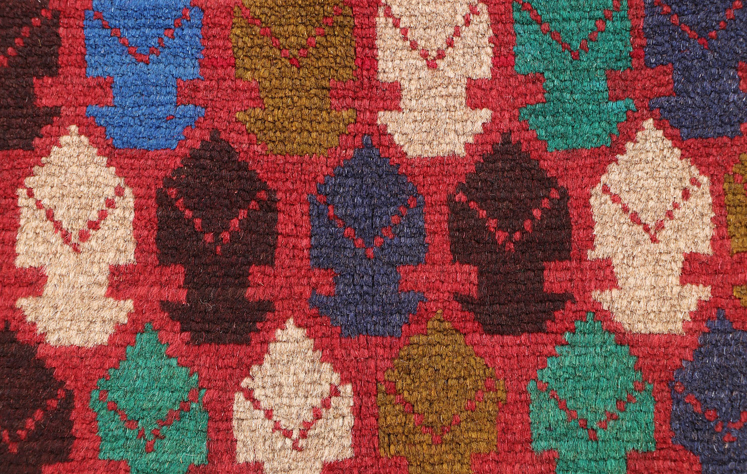 3' x 5' Red Handmade Kohistani Baluchi Afghan Rug Rectangular