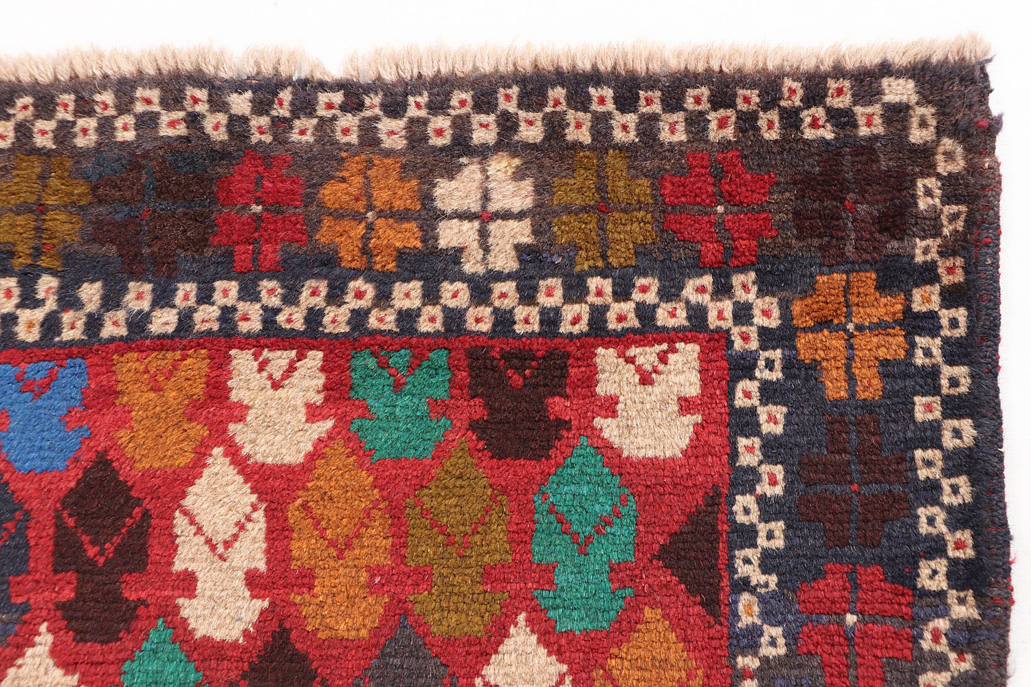 3' x 5' Red Handmade Kohistani Baluchi Afghan Rug Rectangular