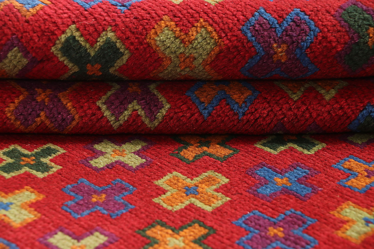 3' X 5' Red Handmade Kohistani Baluchi Afghan Rug Rectangular