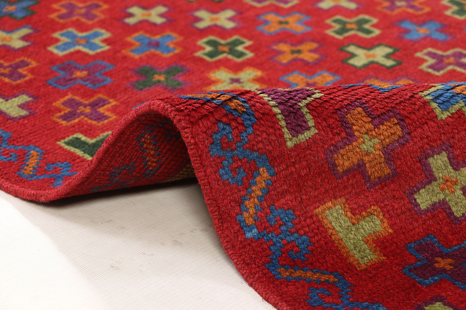 3' X 5' Red Handmade Kohistani Baluchi Afghan Rug Rectangular