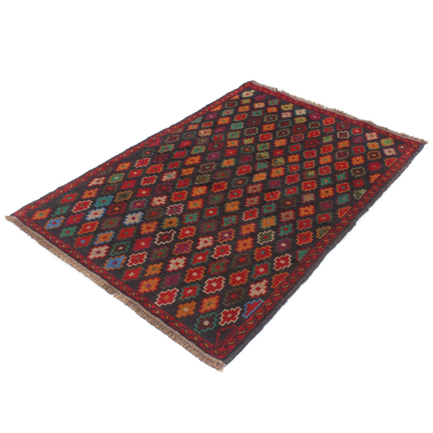 3' X 5' Blue Handmade Kohistani Baluchi Afghan Rug Rectangular