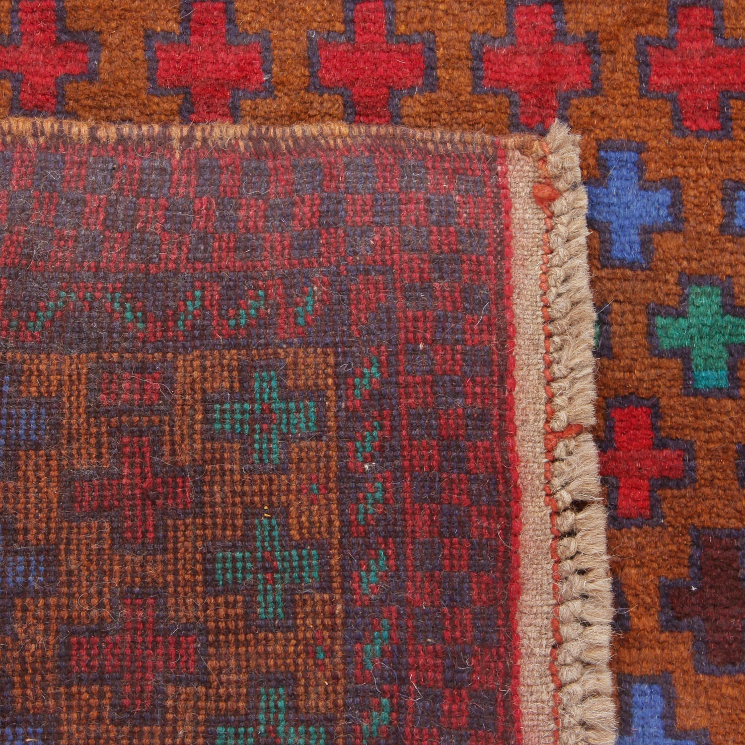 3' X 5' Gold Handmade Kohistani Baluchi Afghan Rug Rectangular