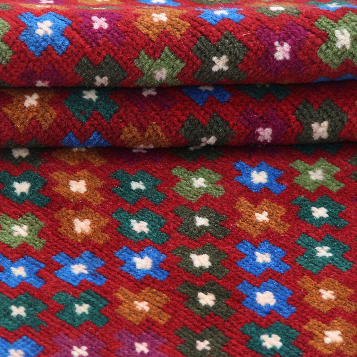 3' X 5' Red Handmade Kohistani Baluchi Afghan Rug Rectangular