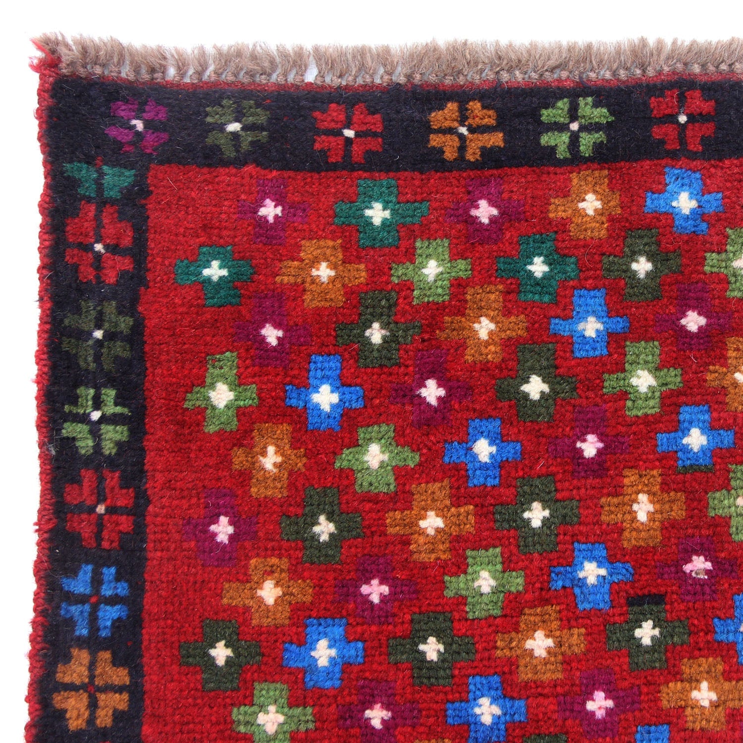3' X 5' Red Handmade Kohistani Baluchi Afghan Rug Rectangular
