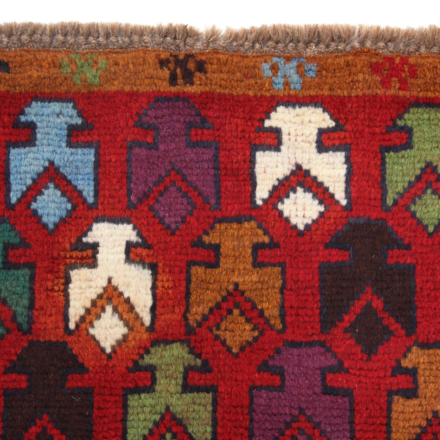 3' X 5' Red Handmade Kohistani Baluchi Afghan Rug Rectangular