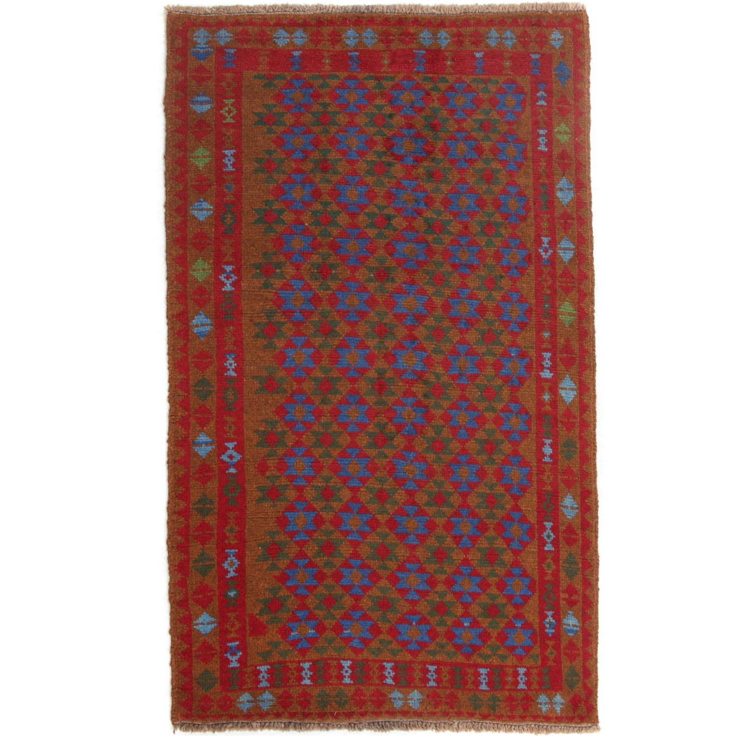 3' X 5' Gold Handmade Kohistani Baluchi Afghan Rug Rectangular
