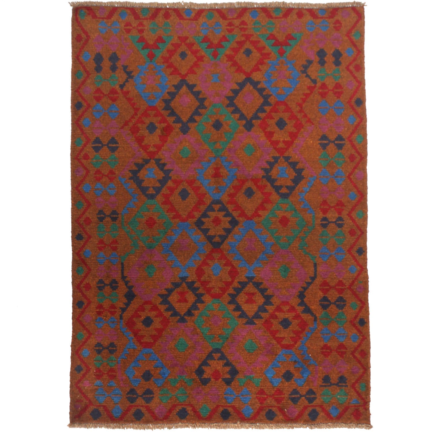3' x 5' Gold Handmade Kohistani Baluchi Afghan Rug Rectangular