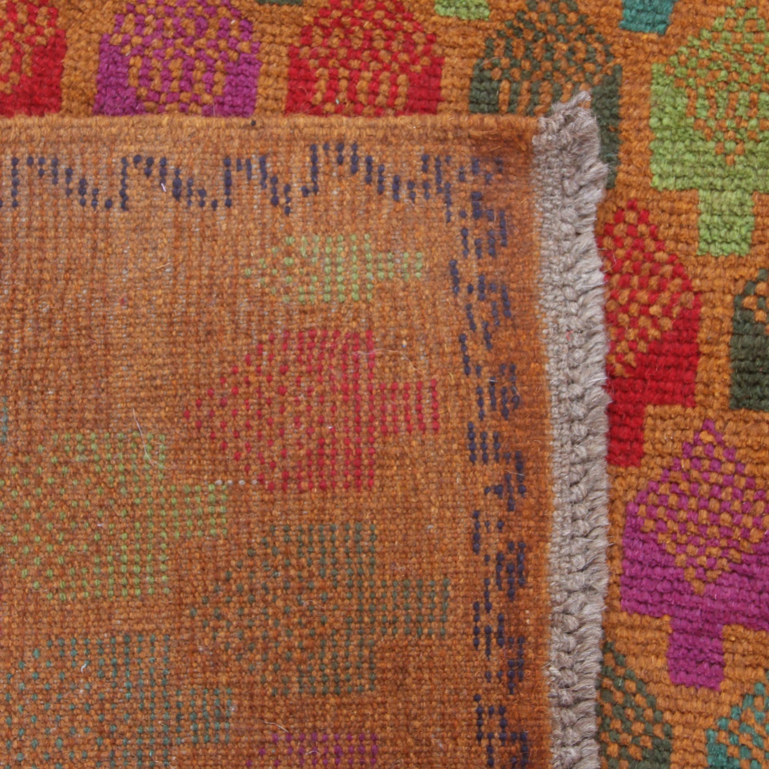 3' X 5' Gold Handmade Kohistani Baluchi Afghan Rug Rectangular