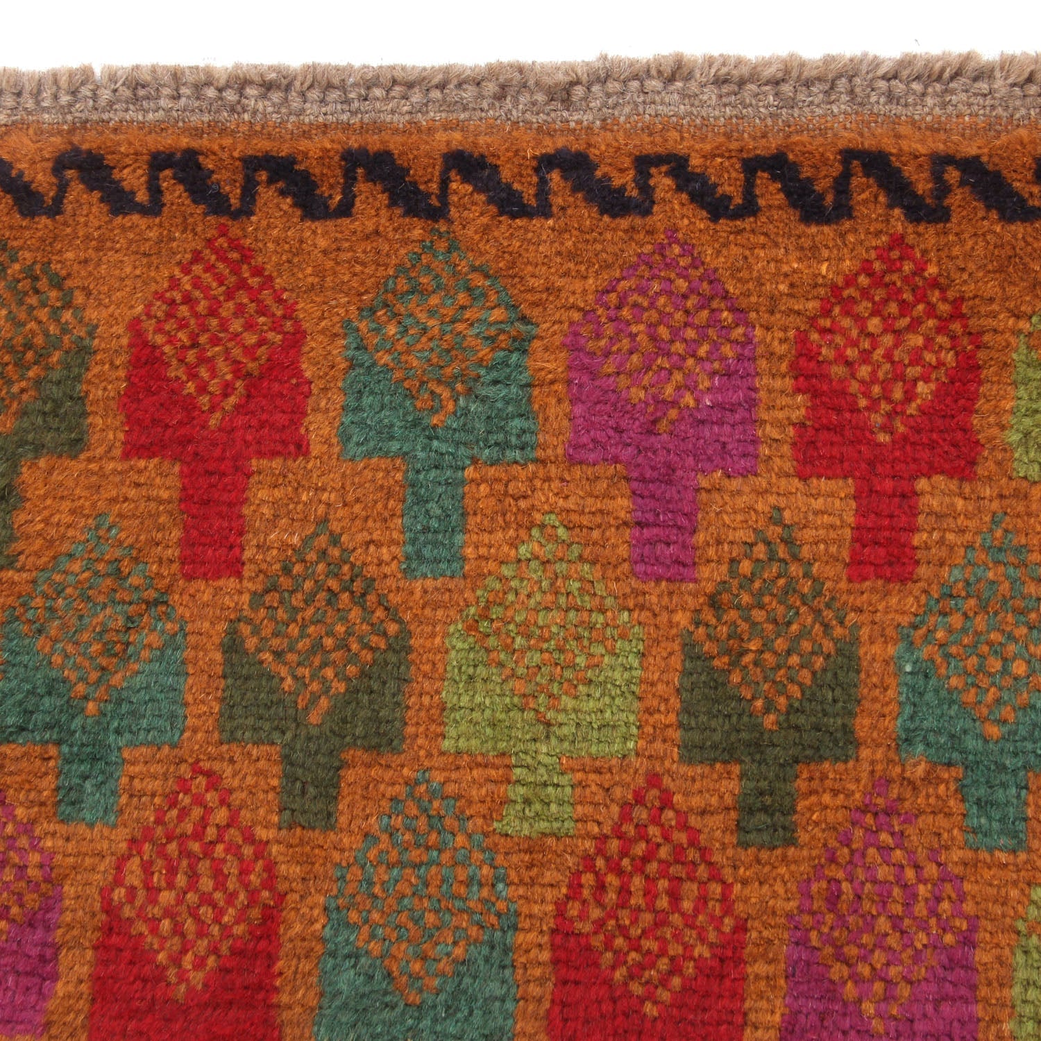 3' X 5' Gold Handmade Kohistani Baluchi Afghan Rug Rectangular