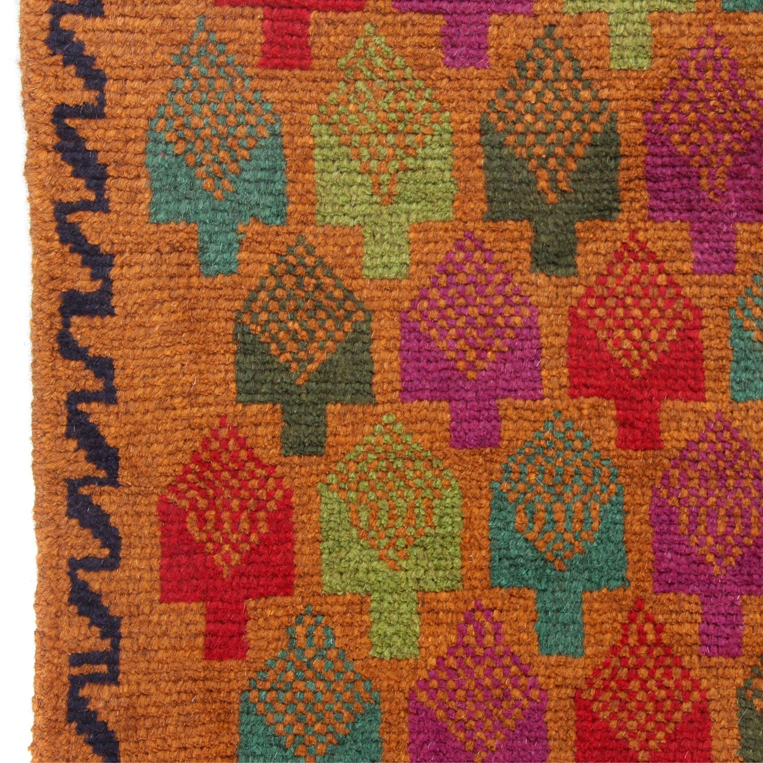 3' X 5' Gold Handmade Kohistani Baluchi Afghan Rug Rectangular