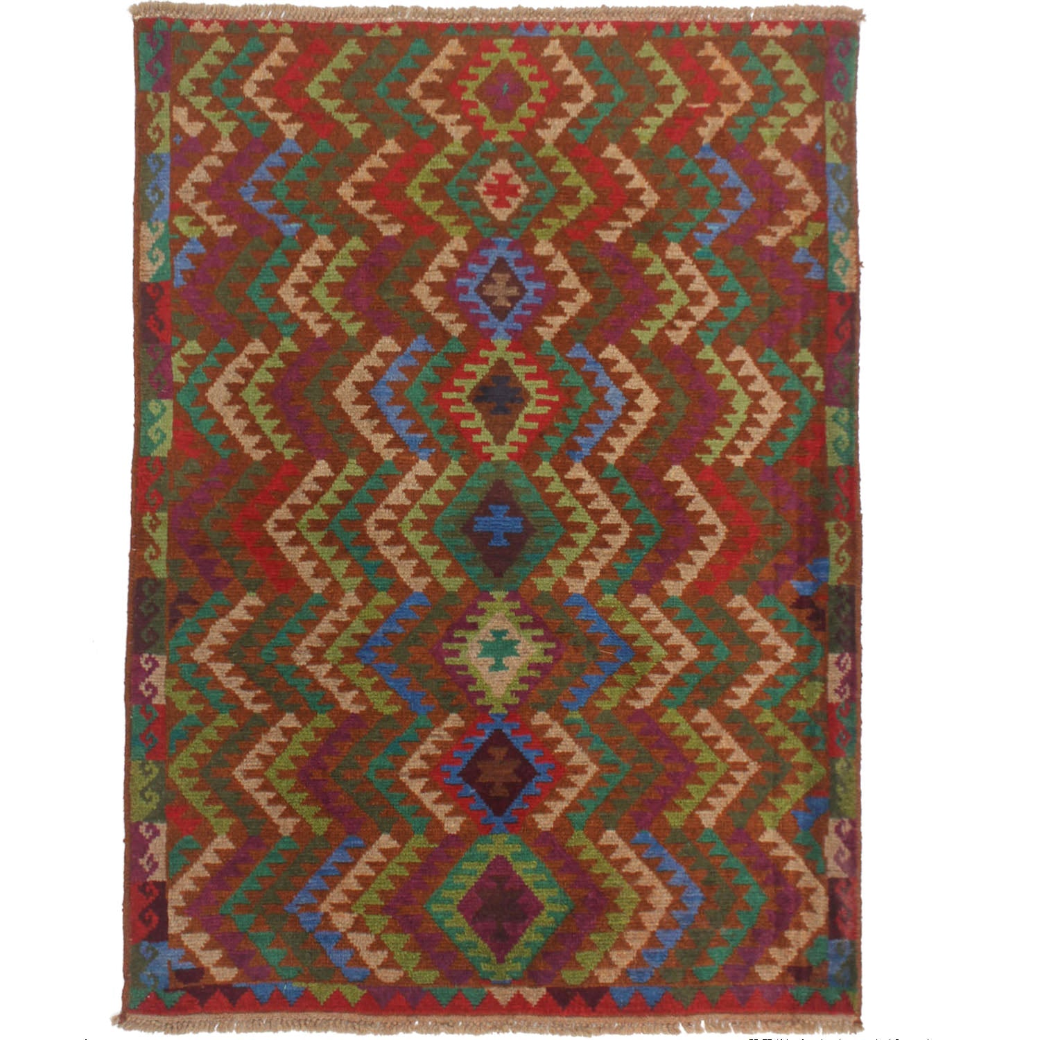 3' x 5' Gold Handmade Kohistani Baluchi Afghan Rug Rectangular
