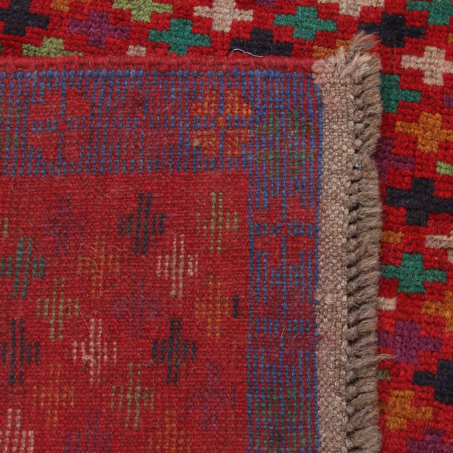 3' X 5' Red Handmade Kohistani Baluchi Afghan Rug Rectangular