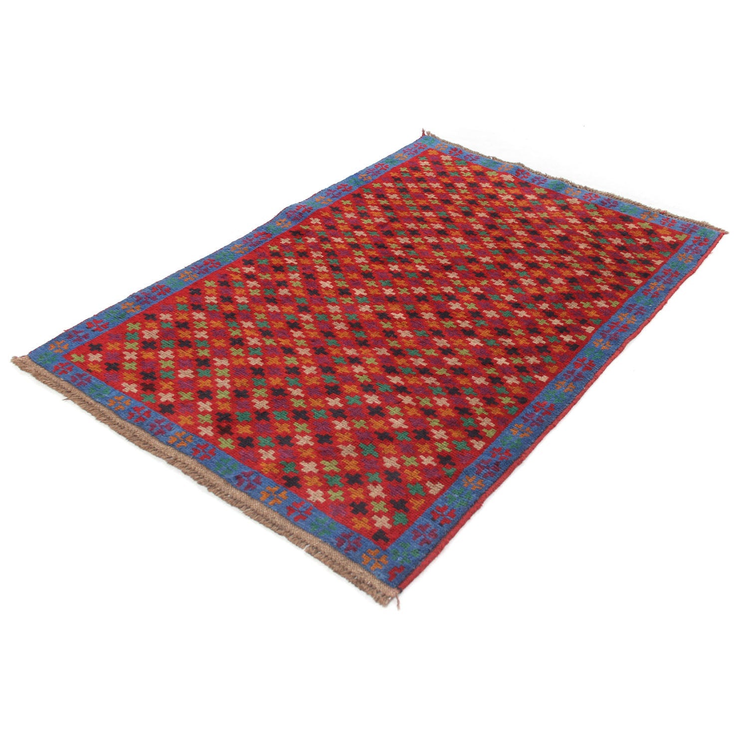 3' X 5' Red Handmade Kohistani Baluchi Afghan Rug Rectangular
