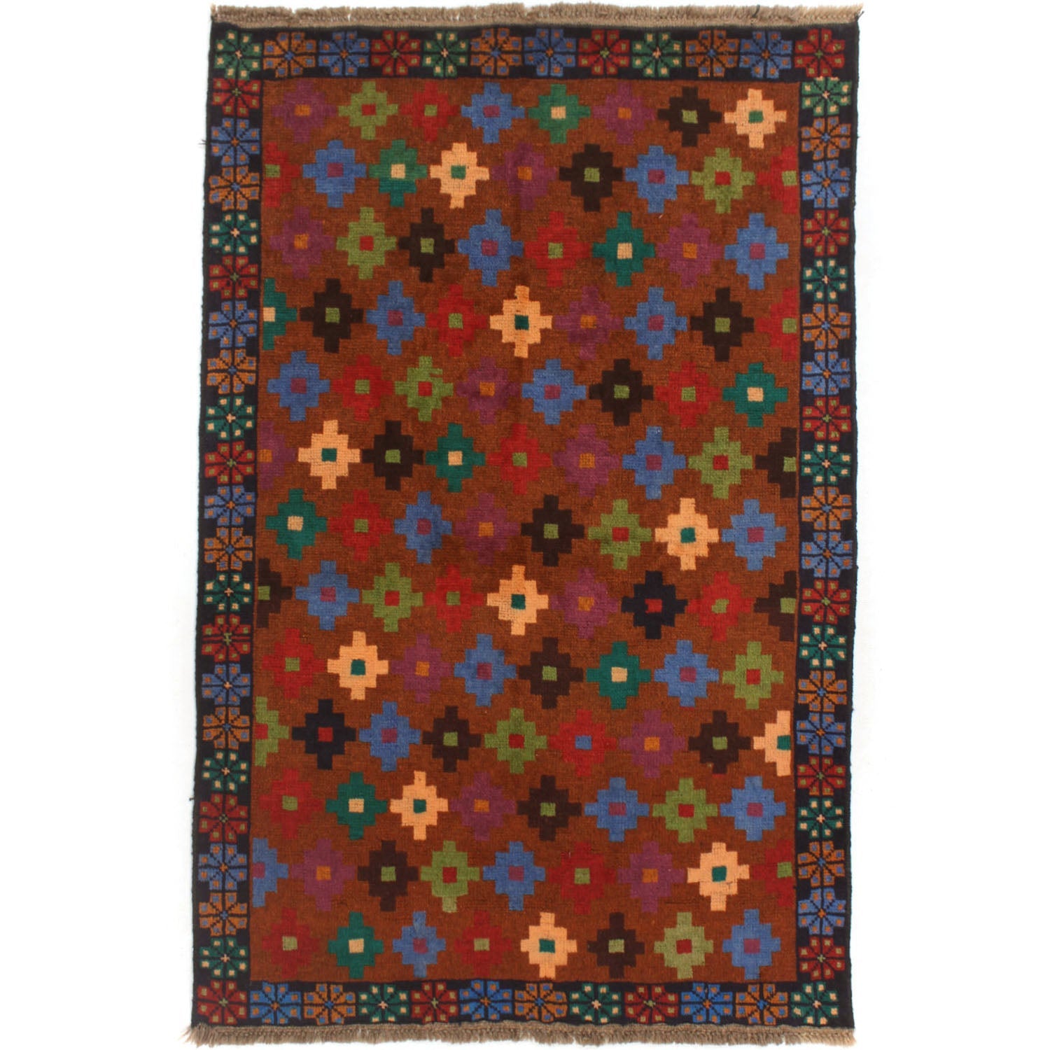 3' X 5' Red Handmade Kohistani Baluchi Afghan Rug Rectangular