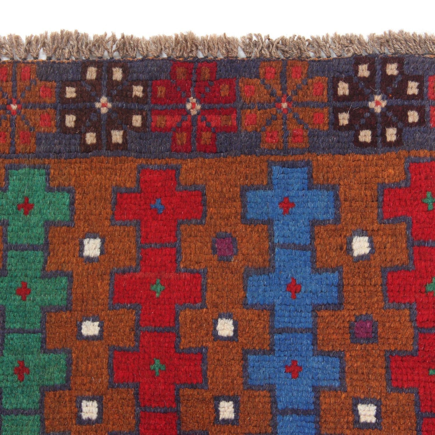 3' X 5' Gold Handmade Kohistani Baluchi Afghan Rug Rectangular