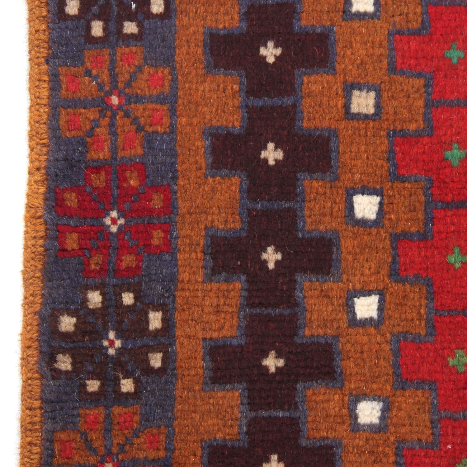 3' X 5' Gold Handmade Kohistani Baluchi Afghan Rug Rectangular