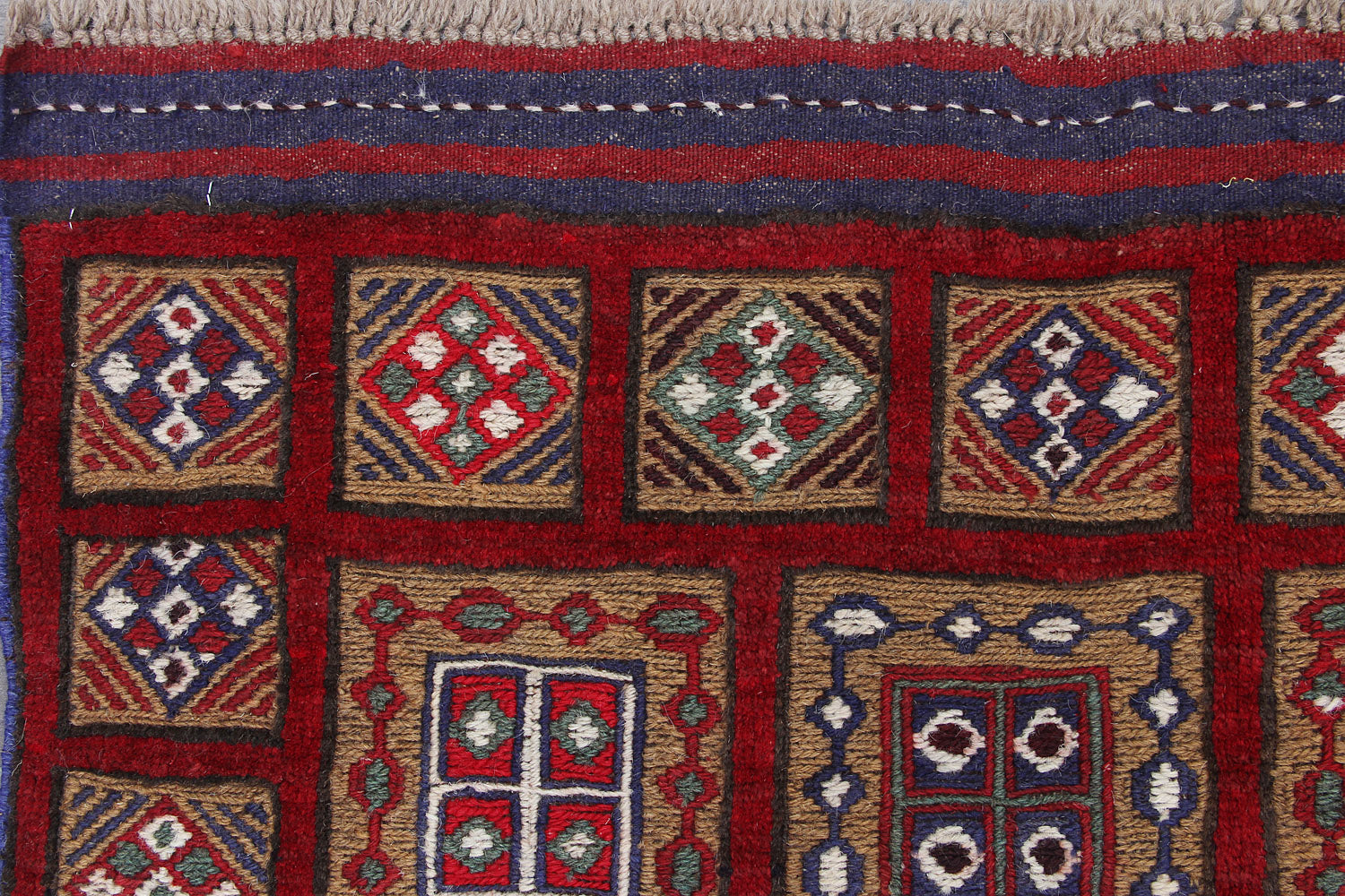 3' X 5' Red Handmade Berjista Afghan Rug Rectangular