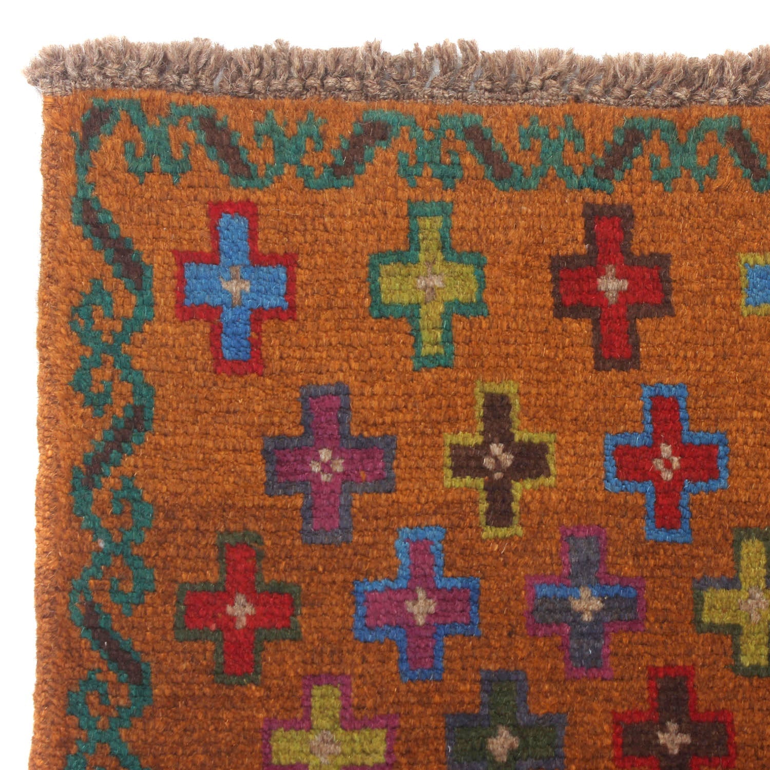 3' X 5' Gold Handmade Kohistani Baluchi Afghan Rug Rectangular