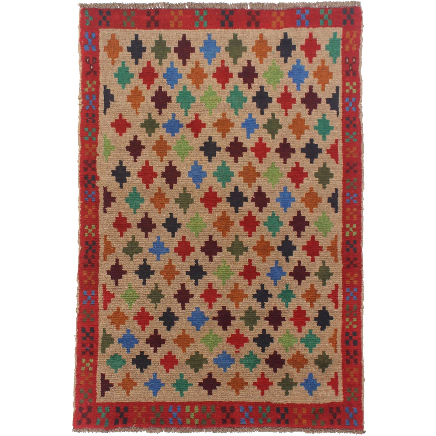 3' x 5' L.brown Handmade Kohistani Baluchi Afghan Rug Rectangular