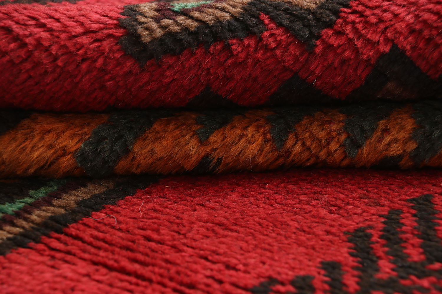 3' 3" X 6' Red Handmade Kohistani Baluchi Afghan Rug Rectangular