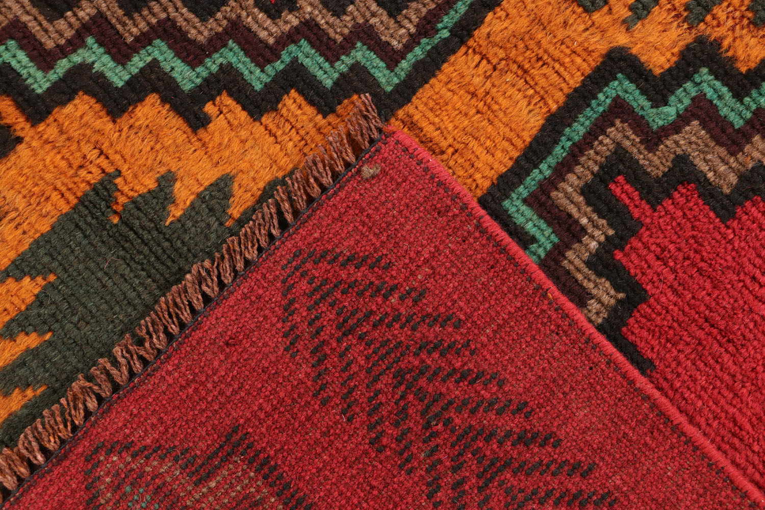 3' 3" X 6' Red Handmade Kohistani Baluchi Afghan Rug Rectangular