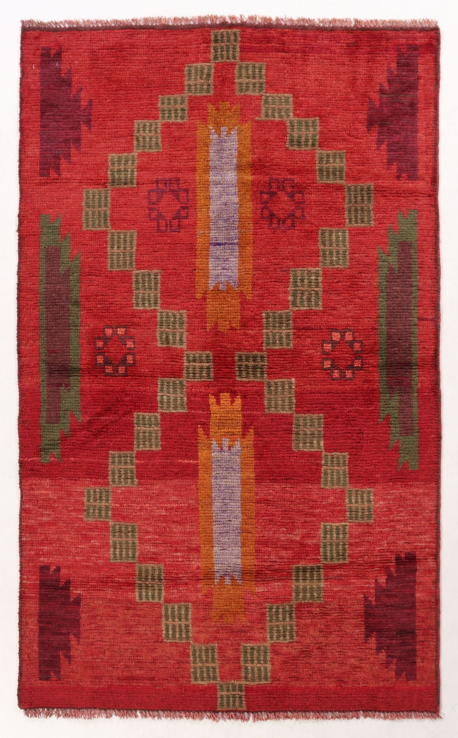 3' X 5' Red Handmade Kohistani Baluchi Afghan Rug Rectangular