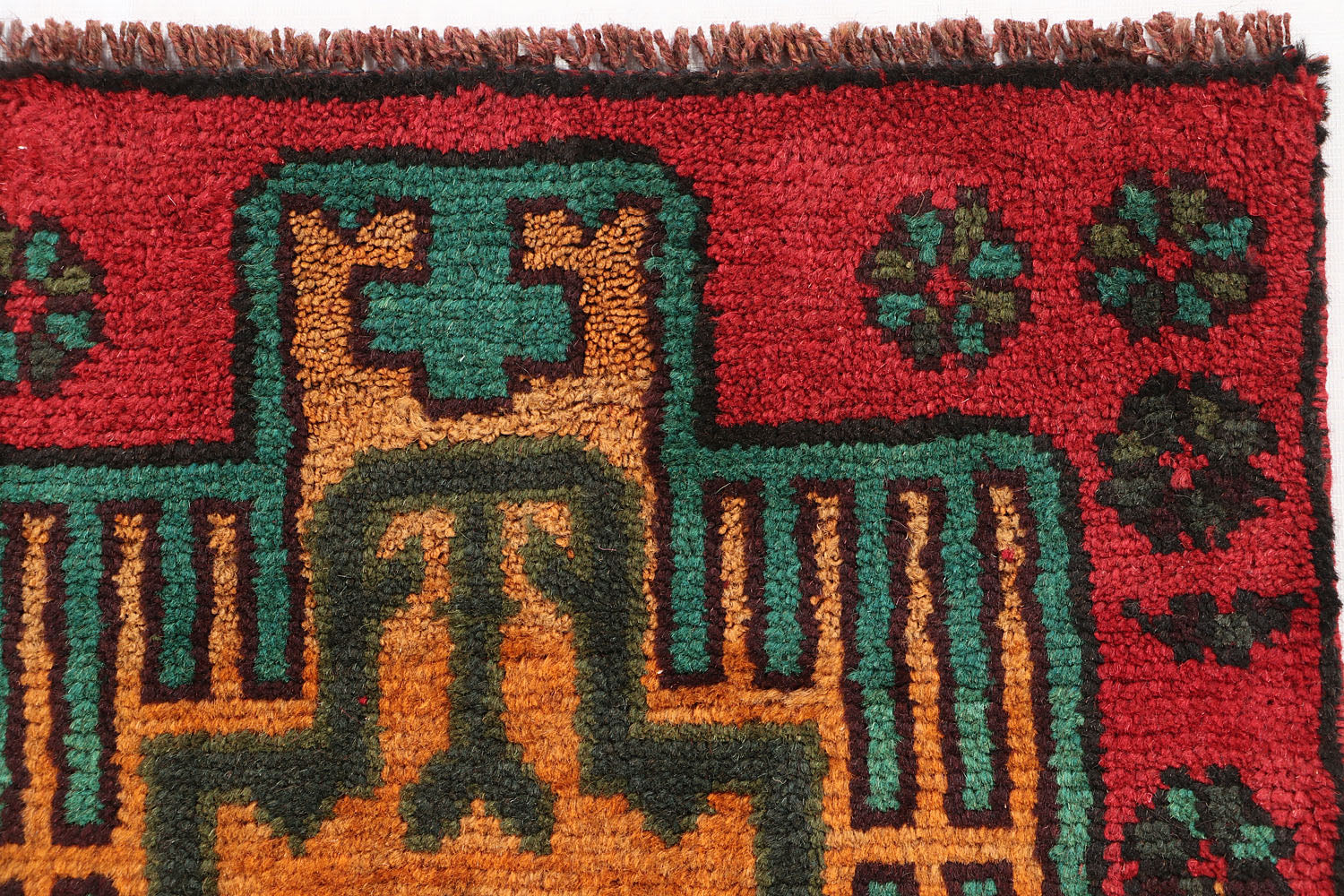 3' x 5' Red Handmade Kohistani Baluchi Afghan Rug Rectangular
