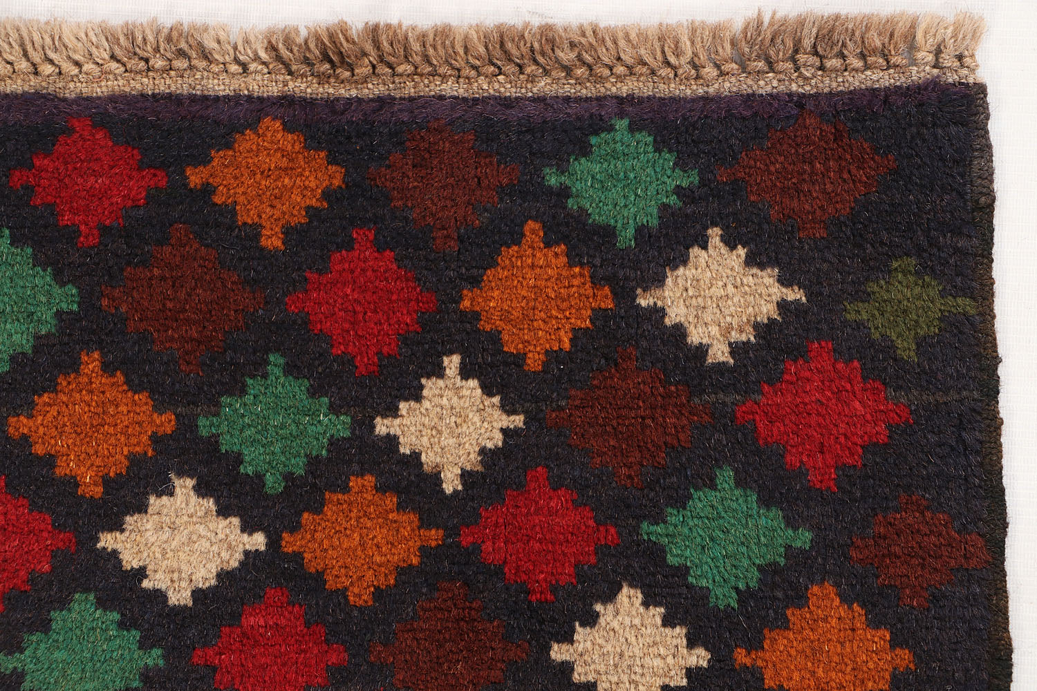 3' X 4' Blue Handmade Kohistani Baluchi Afghan Rug Rectangular