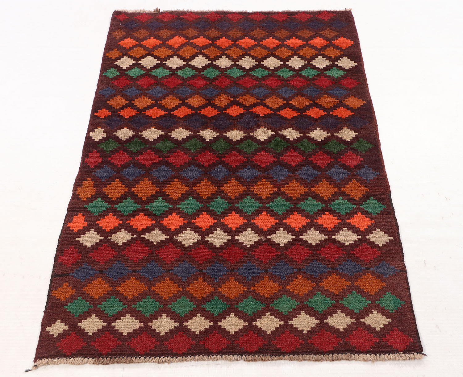 3' x 5' Brown Handmade Kohistani Baluchi Afghan Rug Rectangular