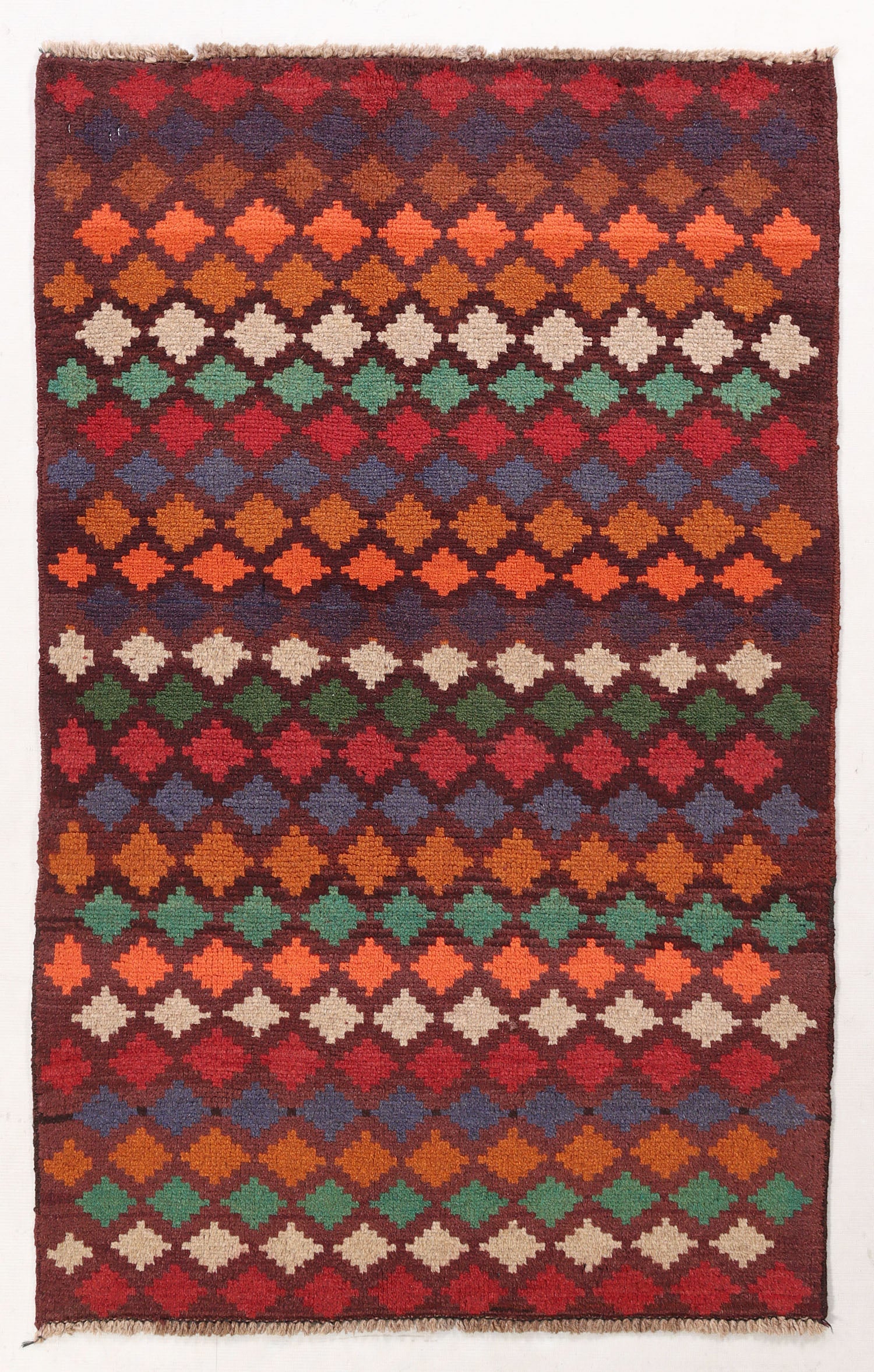 3' x 5' Brown Handmade Kohistani Baluchi Afghan Rug Rectangular