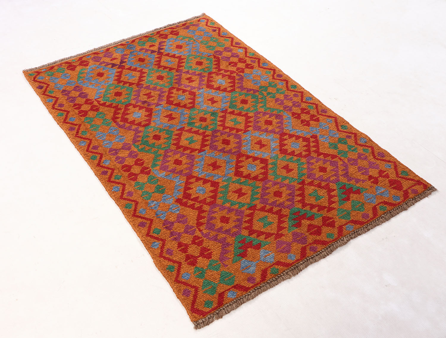 3' X 5' Gold Handmade Kohistani Baluchi Afghan Rug Rectangular
