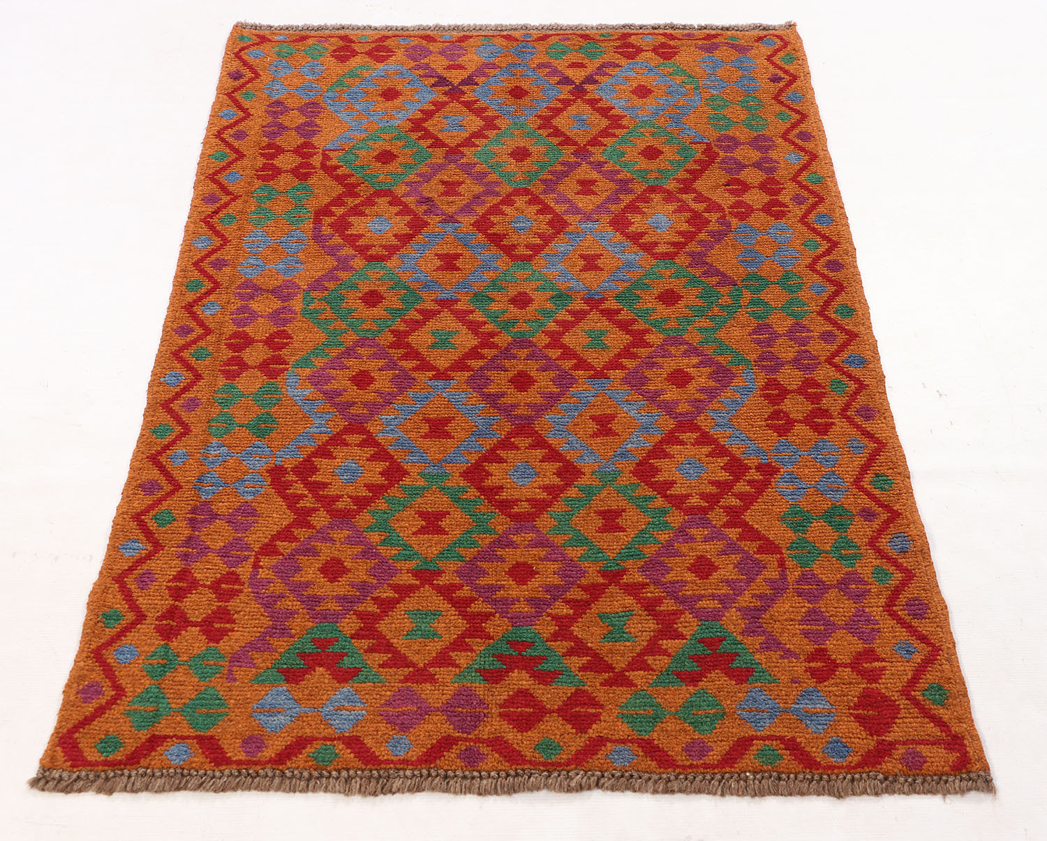 3' X 5' Gold Handmade Kohistani Baluchi Afghan Rug Rectangular